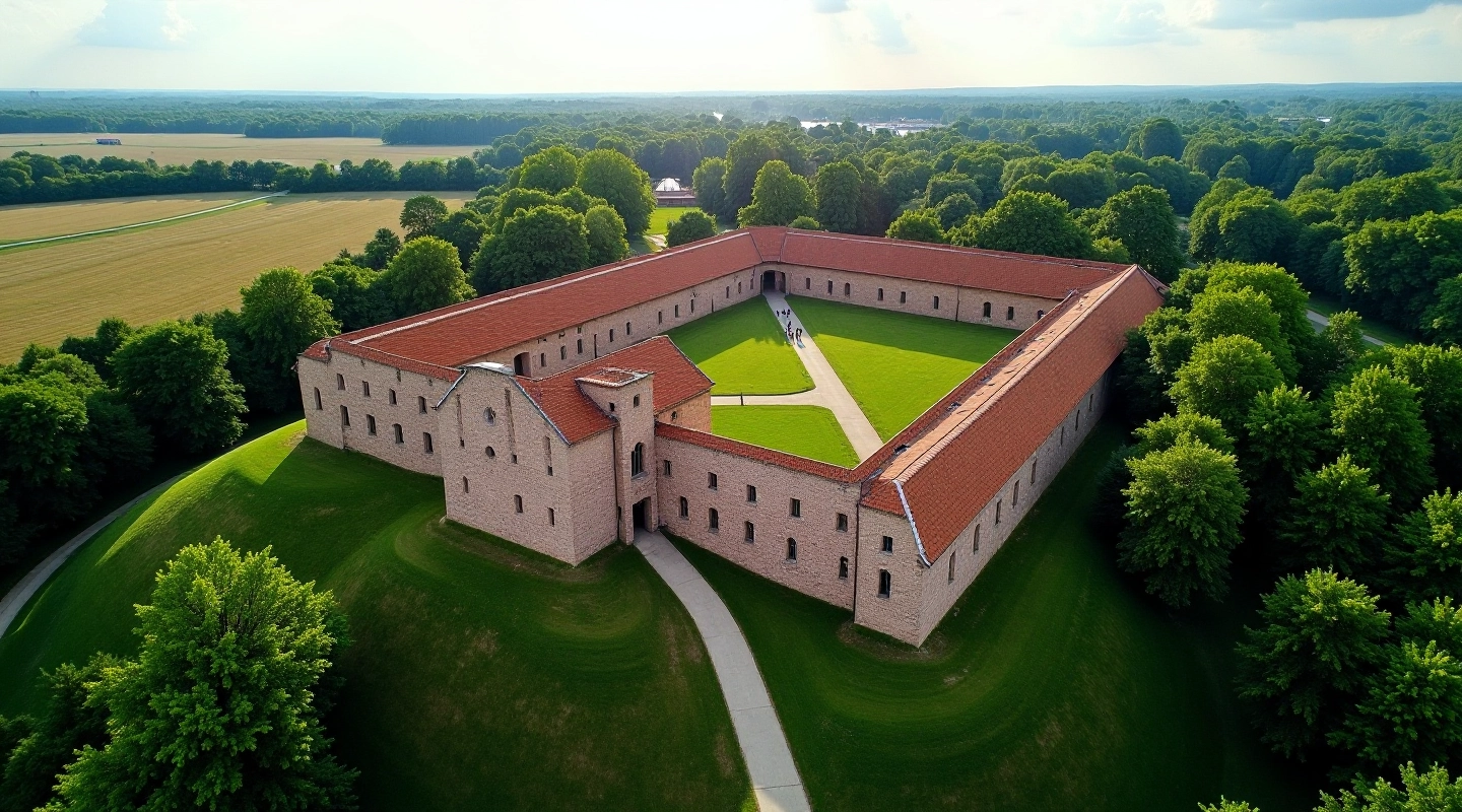 Daugavpils cietokšņa vaļņi un apkārtne no augšas