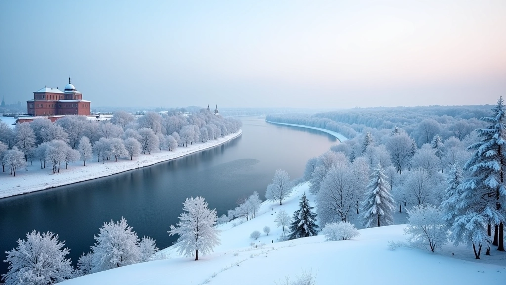 Daugavas upes skats no cietokšņa augstuma ziemā